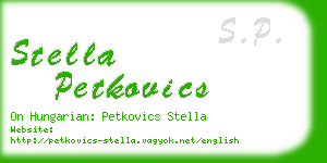 stella petkovics business card